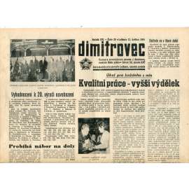 Dimitrovec. Časopis pracujících závodu J. Dimitrova (21.5.1965) - Avia Letňany (Praha 9) - noviny Dimitrovec. Časopis pracujících závodu J. Dimitrova (21.5.1965) - Avia Letňany (Praha 9) - noviny