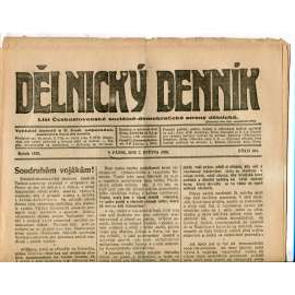 Dělnický denník (7.5.1920) 1. republika, staré noviny