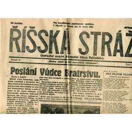 Říšská stráž (16.2.1928) Ústřední orgán Národní obce fašistické (staré noviny, fašisté, 1. republika) Říšská stráž (16.2.1928) Ústřední orgán Národní obce fašistické (staré noviny, fašisté, 1. republika)