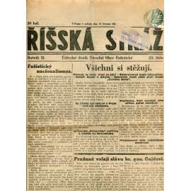 Říšská stráž (17.3.1928) Ústřední deník Národní obce fašistické (staré noviny, fašisté, 1. republika) Říšská stráž (17.3.1928) Ústřední deník Národní obce fašistické (staré noviny, fašisté, 1. republika)