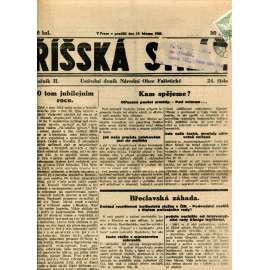 Říšská stráž (19.3.1928) Ústřední deník Národní obce fašistické (staré noviny, fašisté, 1. republika) Říšská stráž (19.3.1928) Ústřední deník Národní obce fašistické (staré noviny, fašisté, 1. republika)