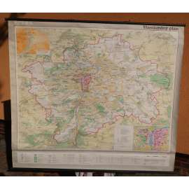 Praha vlastivědný plán - mapa Prahy - školní plakát, výukový obraz, zeměpis