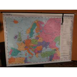 Evropa - politická mapa - školní plakát, výukový obraz, zeměpis