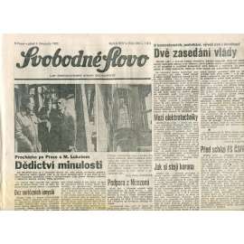 Svobodné slovo. List Československé strany socialistické (9.11.1990) - noviny Svobodné slovo. List Československé strany socialistické (9.11.1990) - noviny