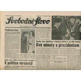Svobodné slovo. List Československé strany socialistické (1.11.1990) - noviny Svobodné slovo. List Československé strany socialistické (1.11.1990) - noviny