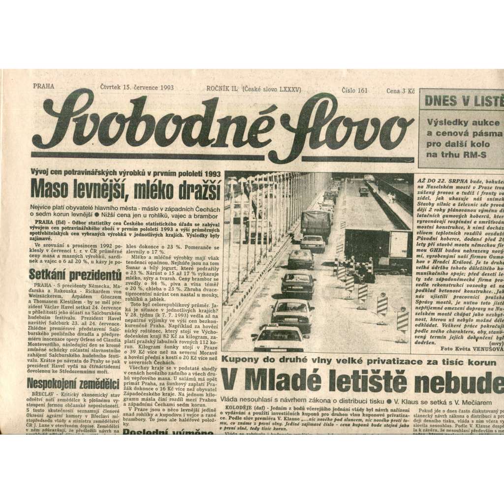 Svobodné slovo (15.7.1993) - noviny