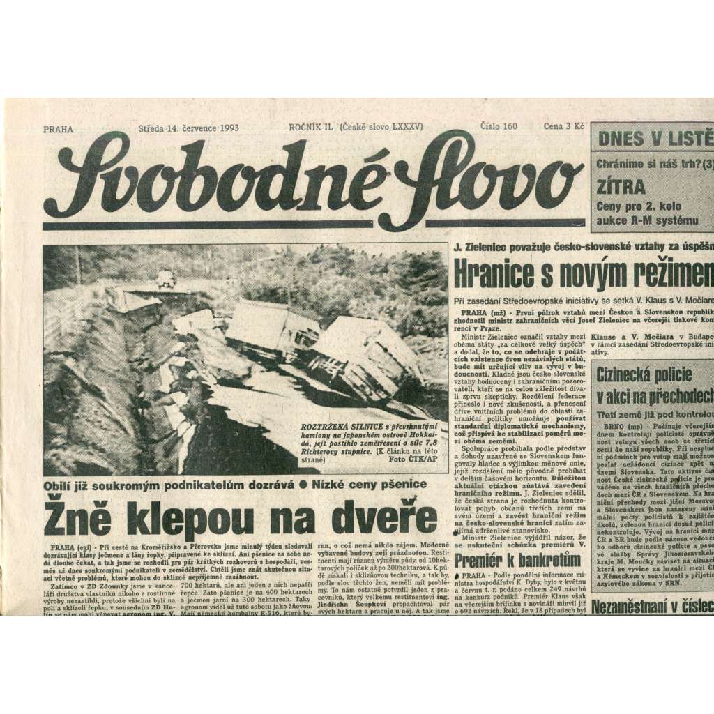 Svobodné slovo (14.7.1993) - noviny