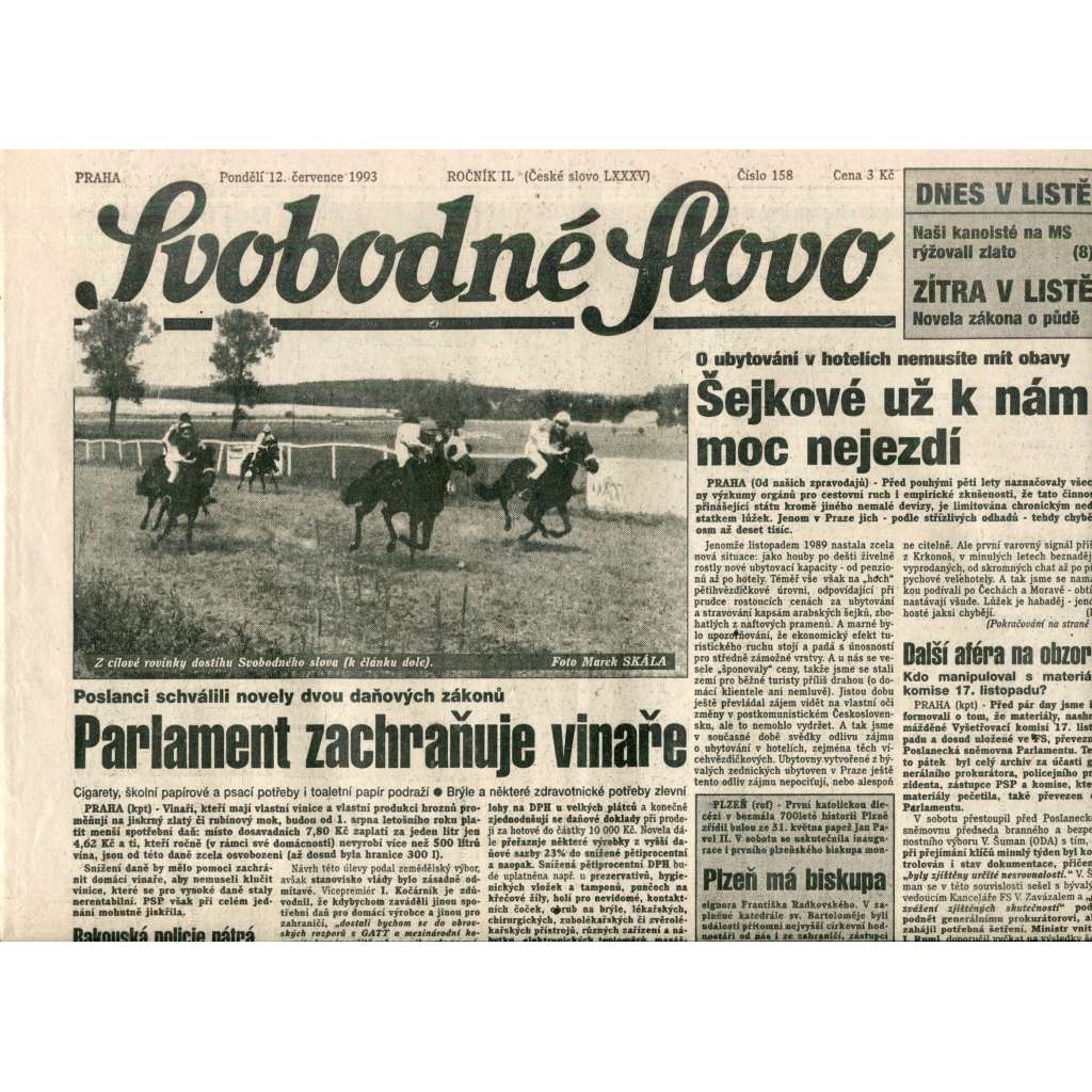 Svobodné slovo (12.7.1993) - noviny
