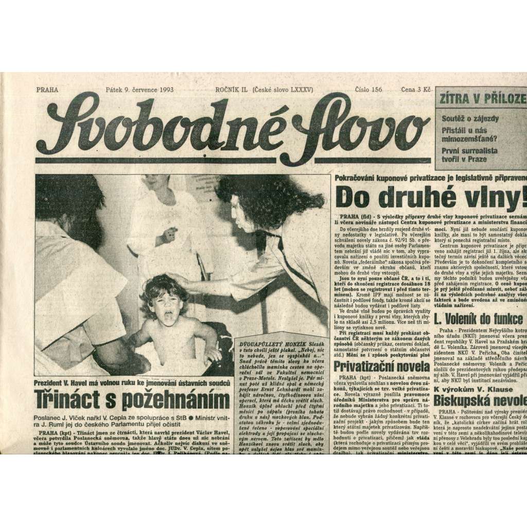 Svobodné slovo (9.7.1993) - noviny