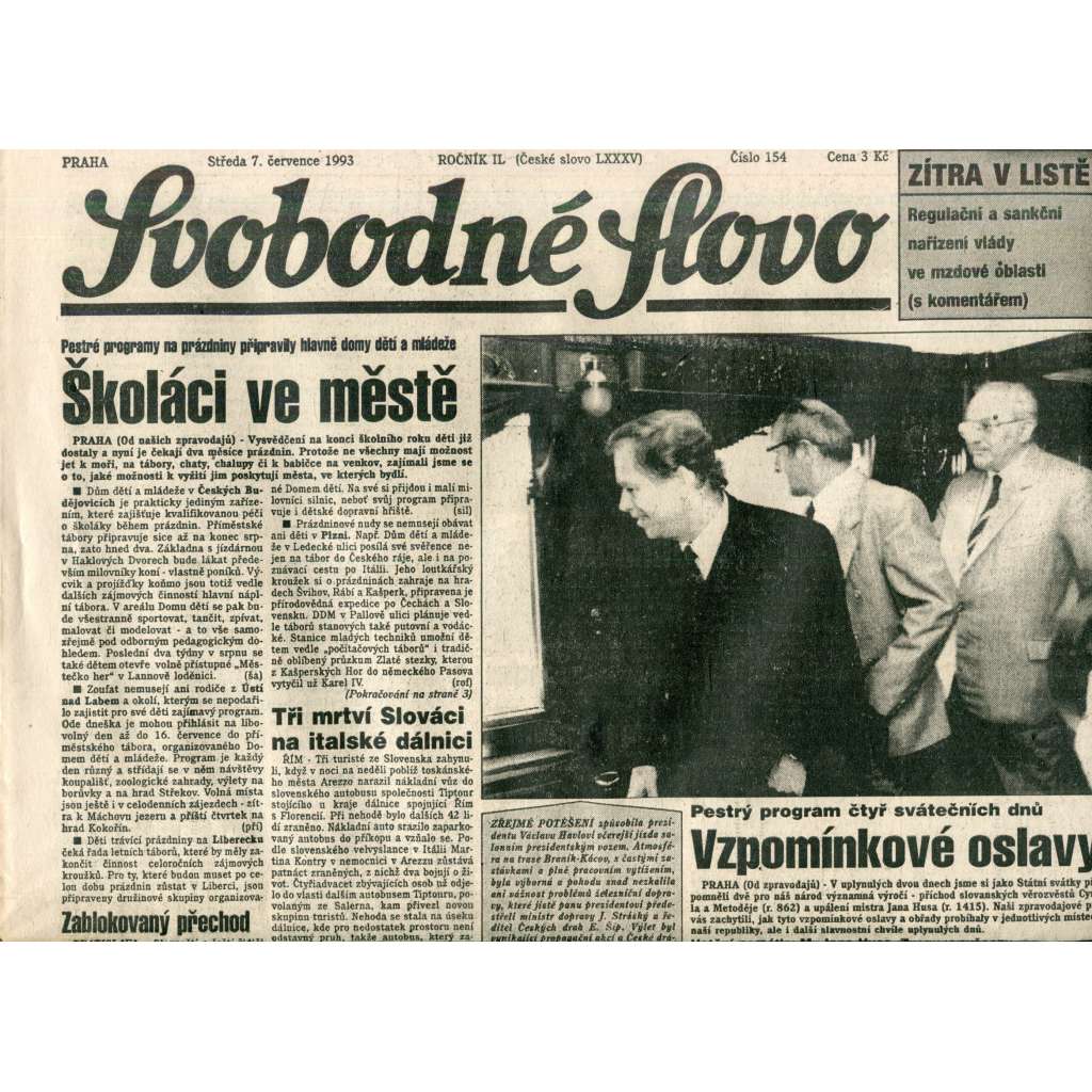 Svobodné slovo (7.7.1993) - noviny