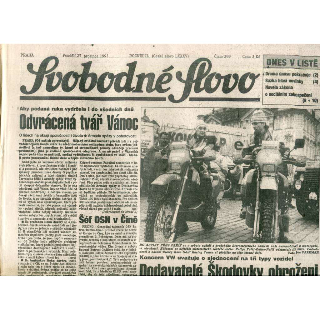 Svobodné slovo (27.12.1993) - noviny Svobodné slovo (27.12.1993) - noviny