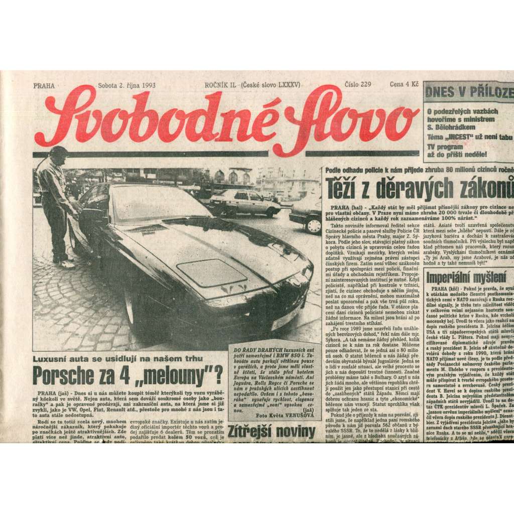 Svobodné slovo (2.10.1993) - noviny Svobodné slovo (2.10.1993) - noviny