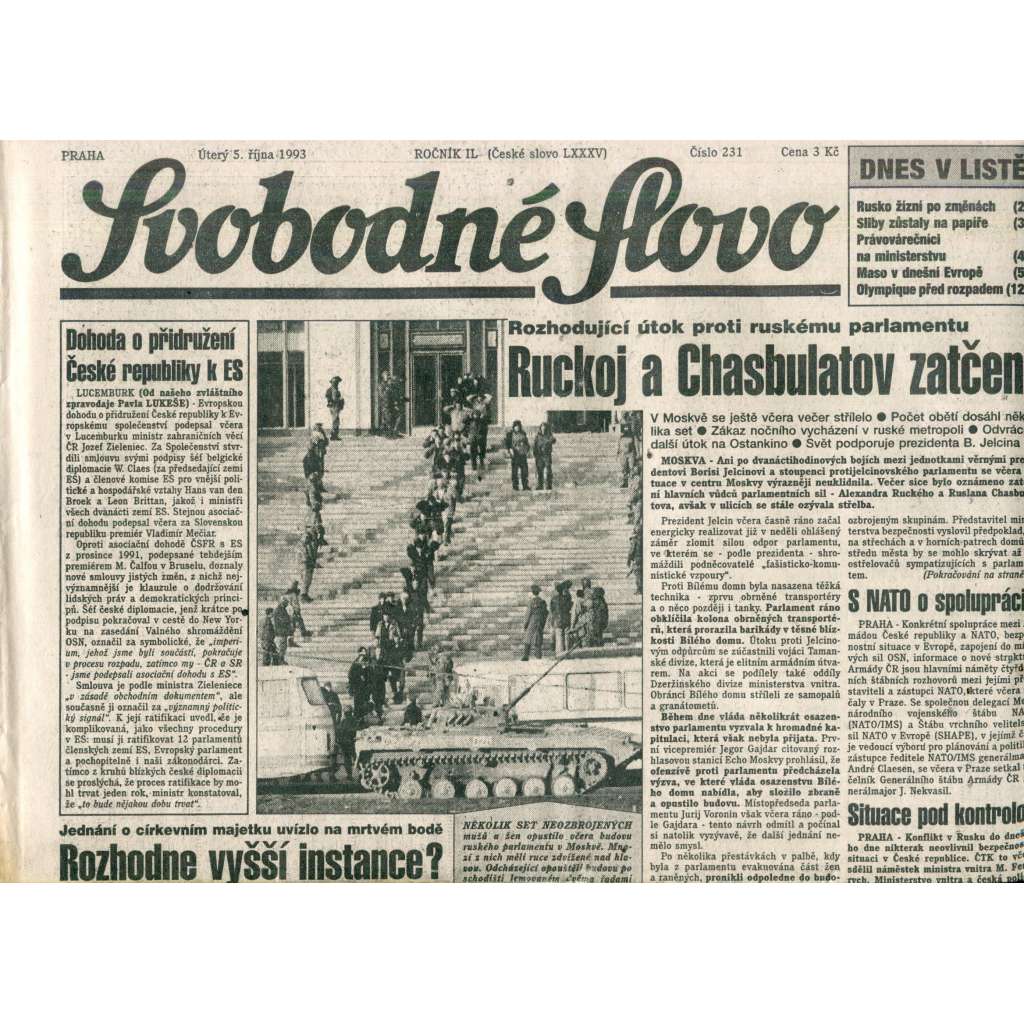 Svobodné slovo (5.10.1993) - noviny Svobodné slovo (5.10.1993) - noviny