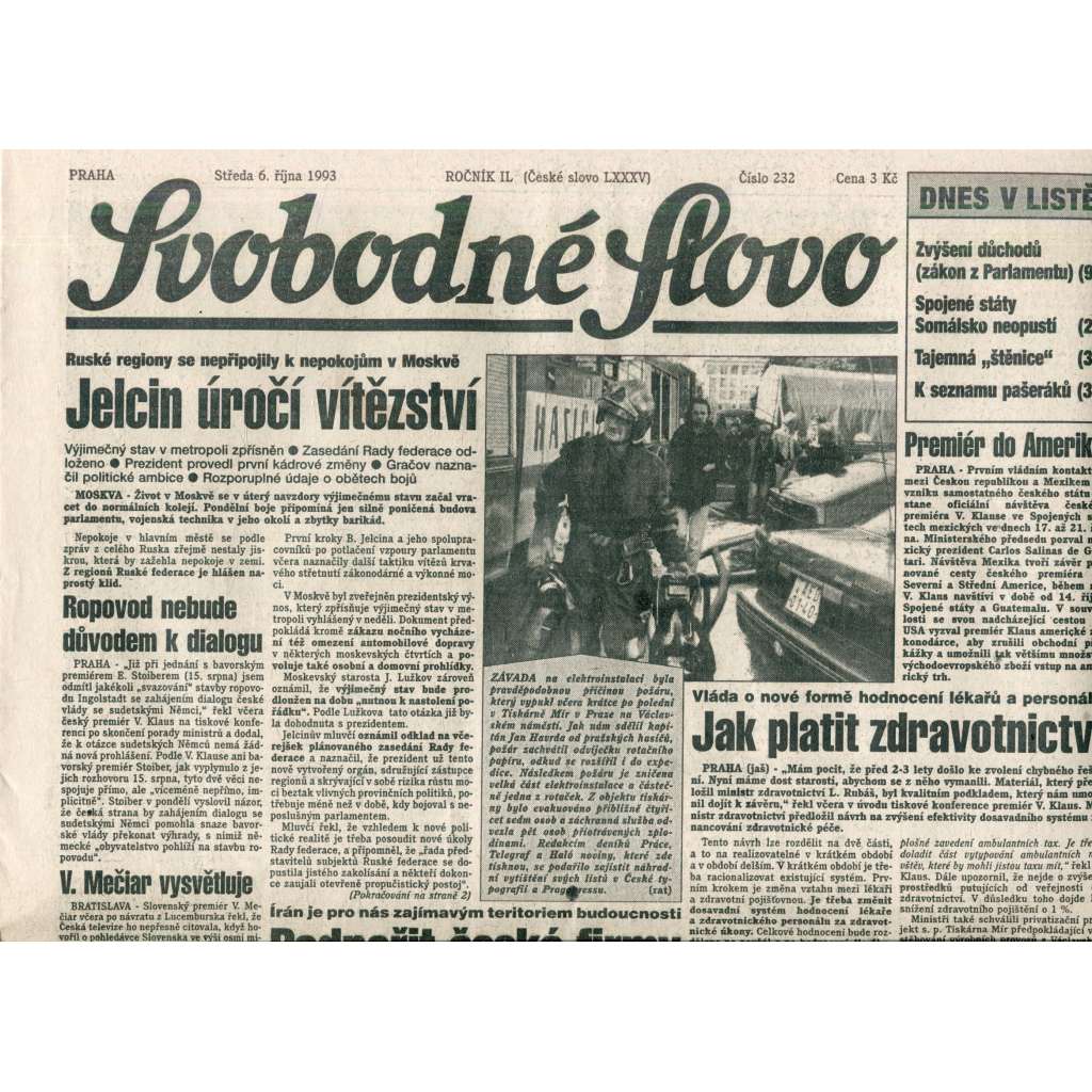 Svobodné slovo (6.10.1993) - noviny Svobodné slovo (6.10.1993) - noviny