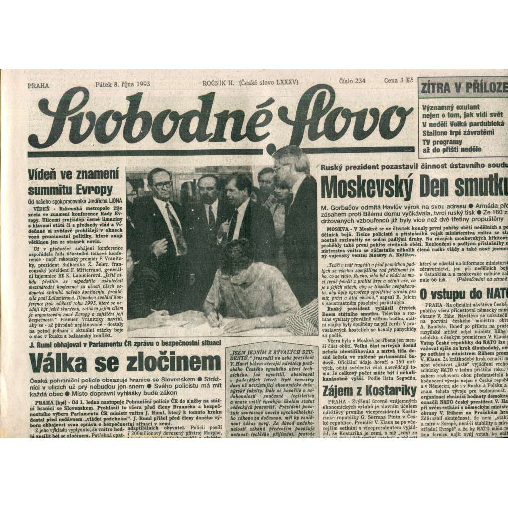 Svobodné slovo (8.10.1993) - noviny Svobodné slovo (8.10.1993) - noviny