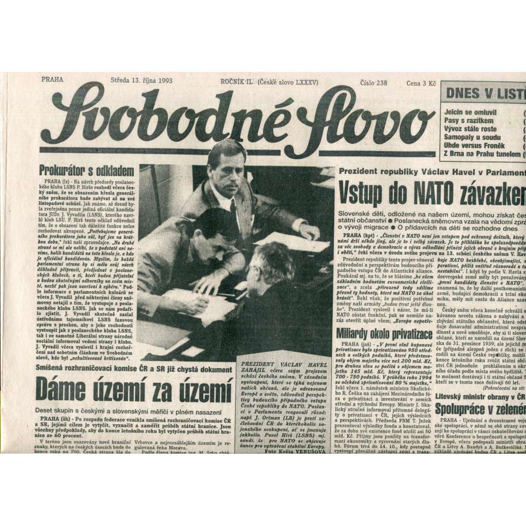 Svobodné slovo (13.10.1993) - noviny Svobodné slovo (13.10.1993) - noviny