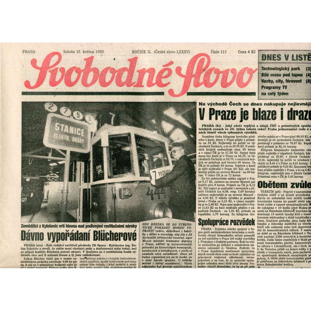 Svobodné slovo (15.5.1993) - noviny Svobodné slovo (15.5.1993) - noviny