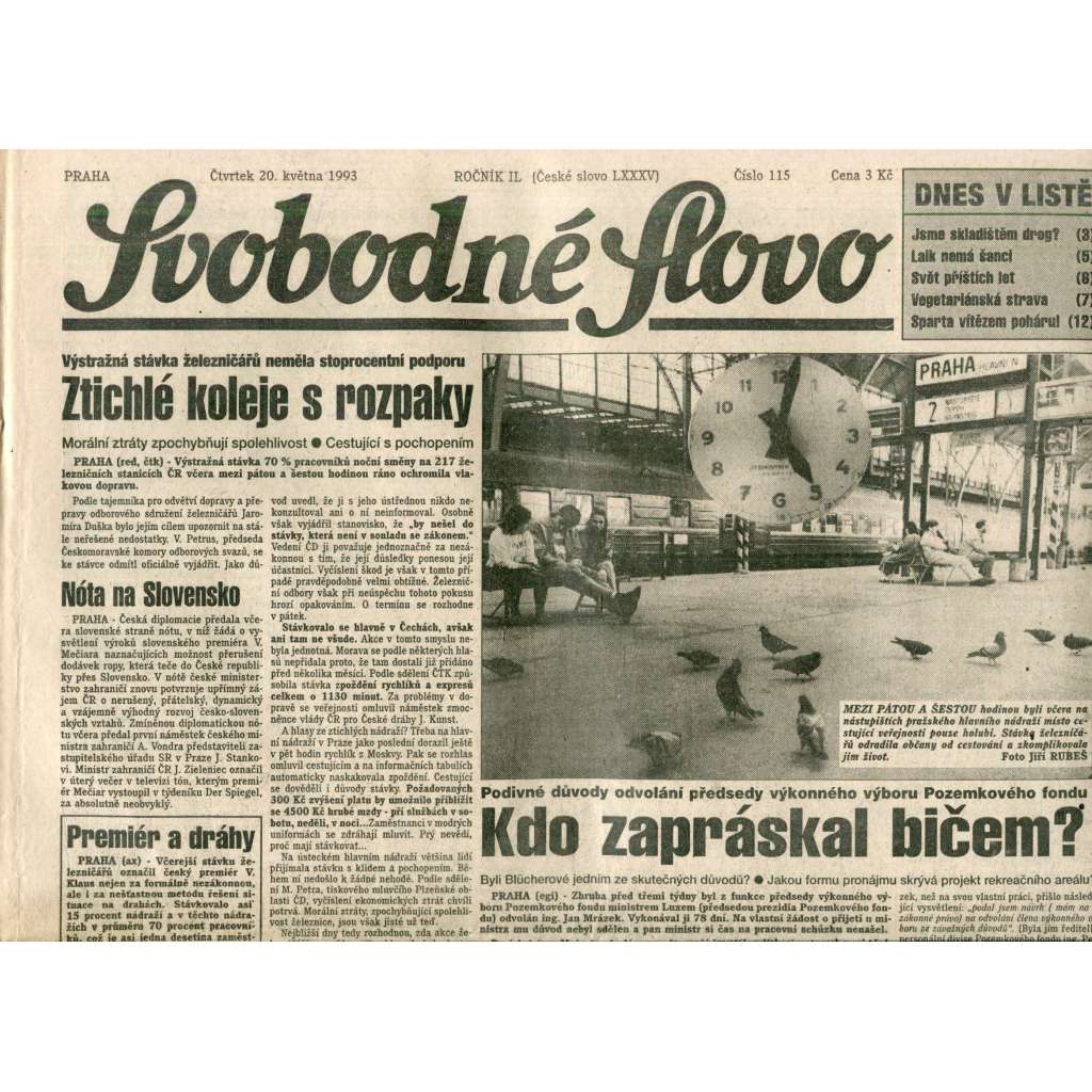 Svobodné slovo (20.5.1993) - noviny Svobodné slovo (20.5.1993) - noviny