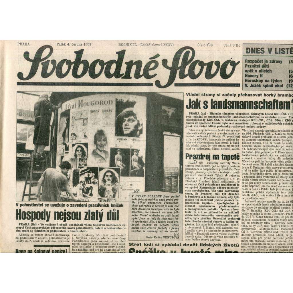 Svobodné slovo (4.6.1993) - noviny Svobodné slovo (4.6.1993) - noviny