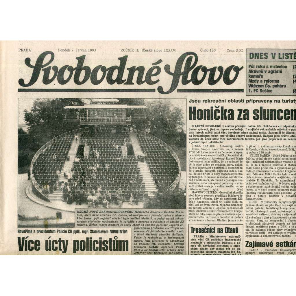 Svobodné slovo (7.6.1993) - noviny Svobodné slovo (7.6.1993) - noviny