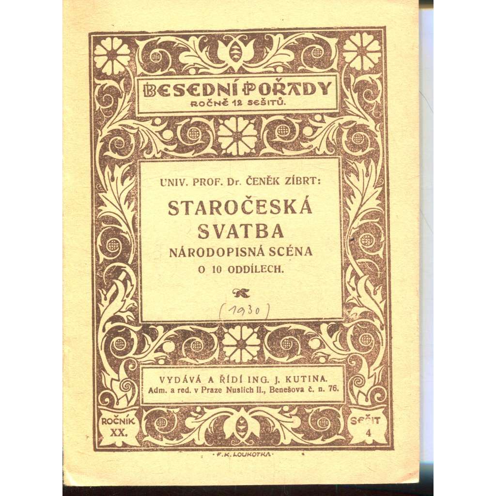 Staročeská svatba (podpis Čeněk Zíbrt ) - duivadlo Staročeská svatba (podpis Čeněk Zíbrt ) - duivadlo