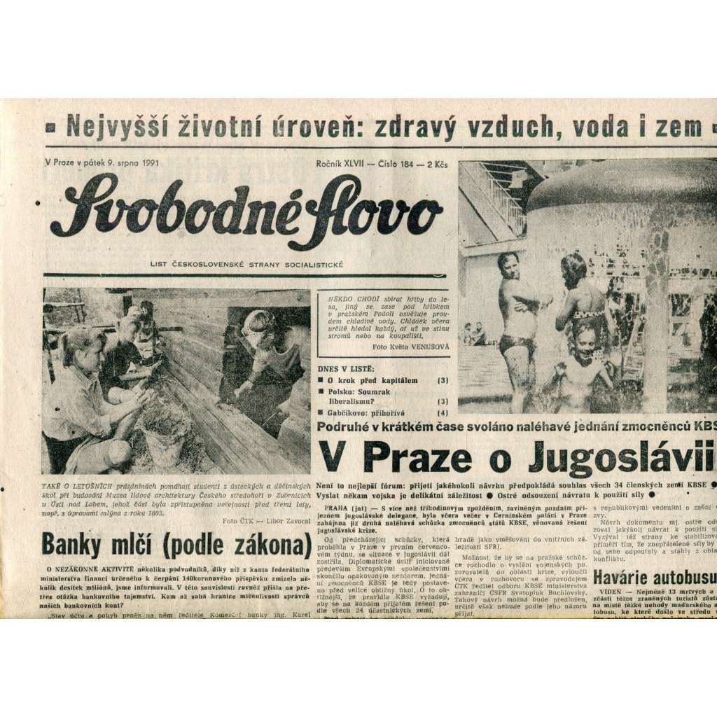 Svobodné slovo (9.8.1991) - noviny Svobodné slovo (9.8.1991) - noviny