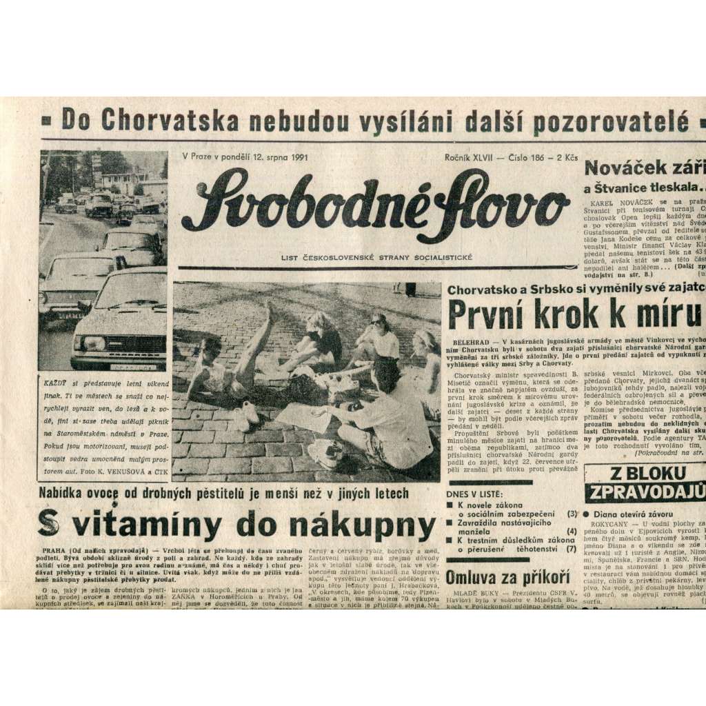 Svobodné slovo (12.8.1991) - noviny Svobodné slovo (12.8.1991) - noviny