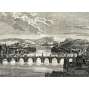 Ansicht der prager Brücke mit der Färber und Schützeninsel, mědiryt, V. Morstadt