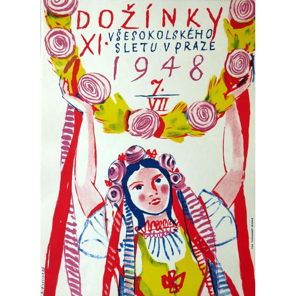 Dožínky XI. Všesokolského sletu v Praze 1948 Karel Svolinský