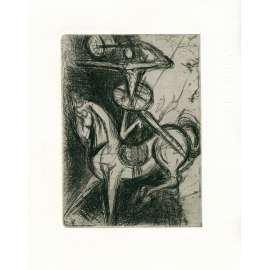 Jan Bauch (1898 - 1985) - Krasojezdkyně - lept, grafika, novotisk