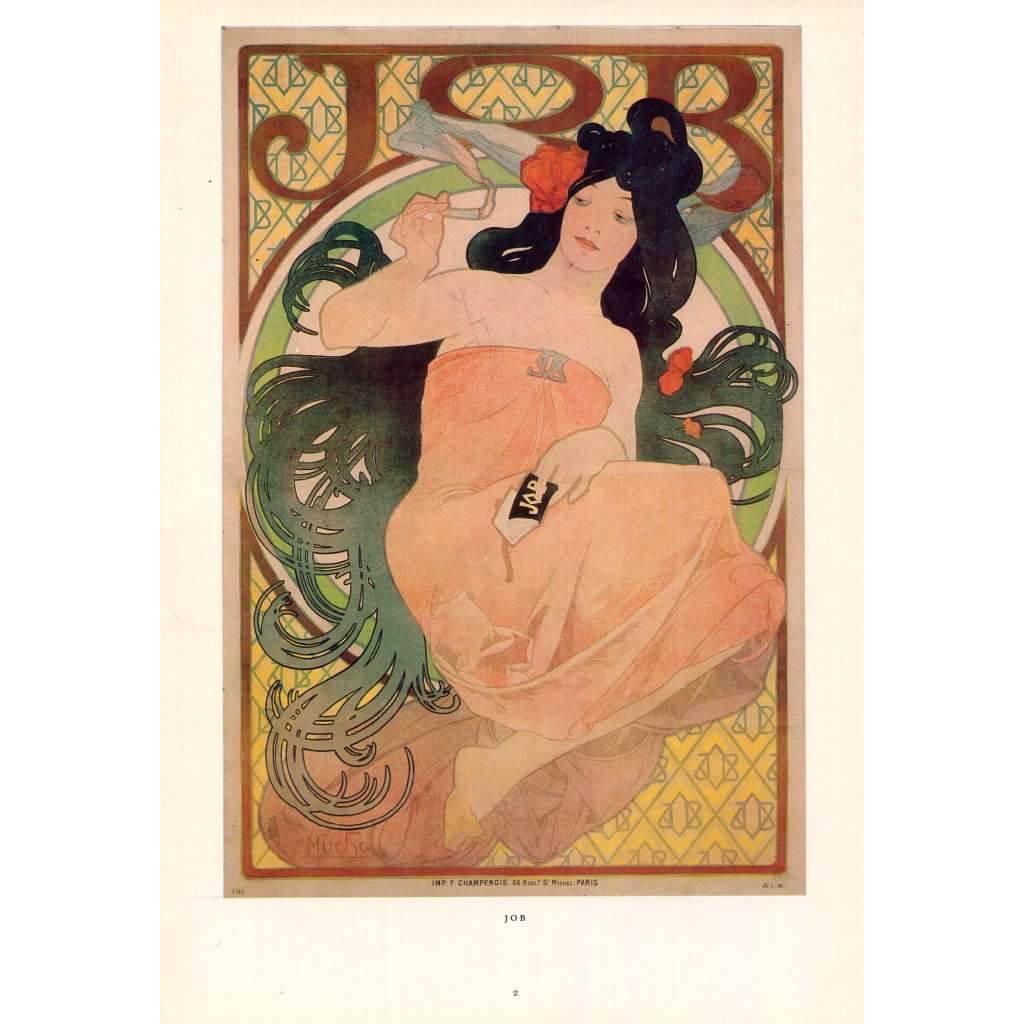 Plakát pro firmu Job 1898 Alfons Mucha reprodukce secese reklama