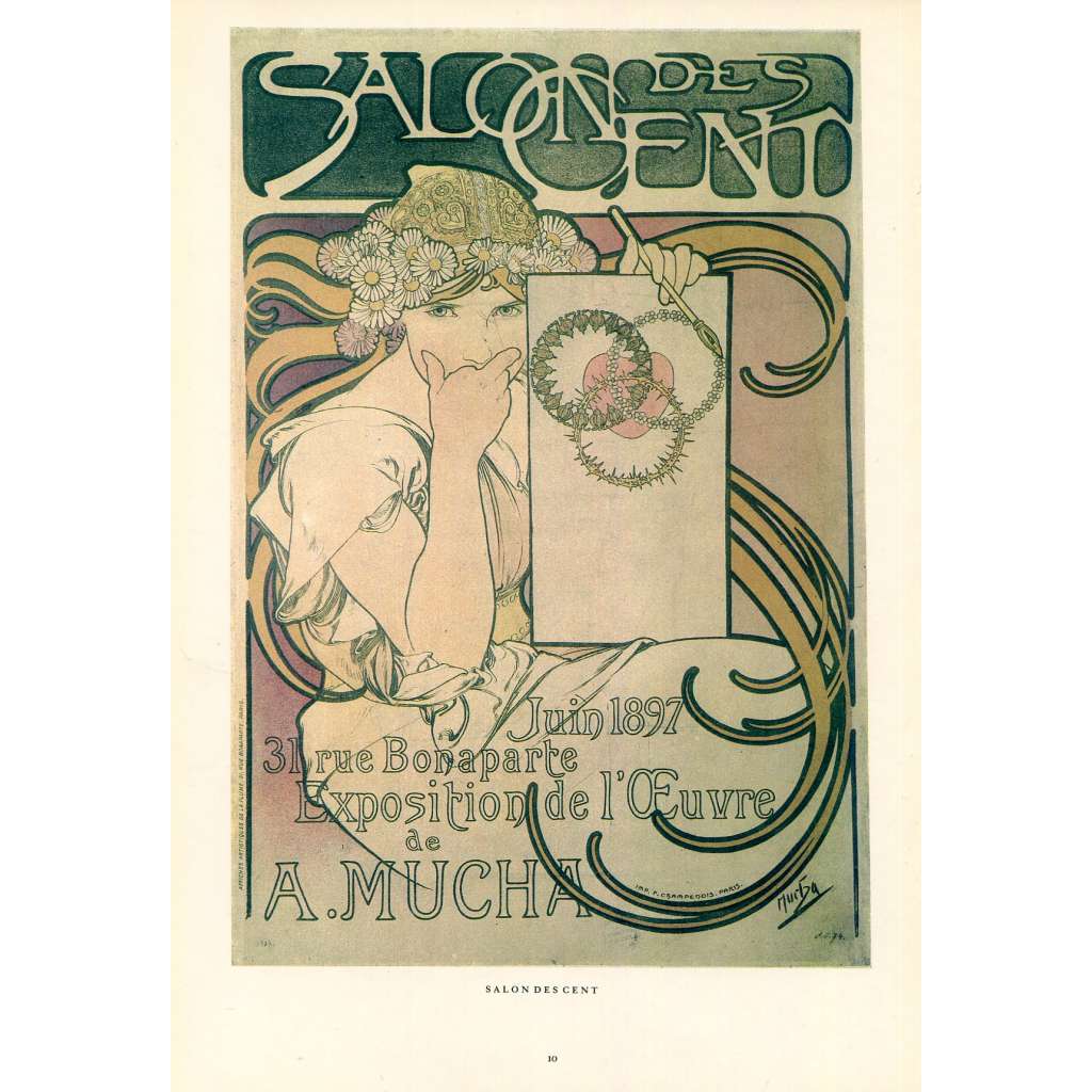 Plakát Salon des cent 1897 Alfons Mucha reprodukce secese reklama