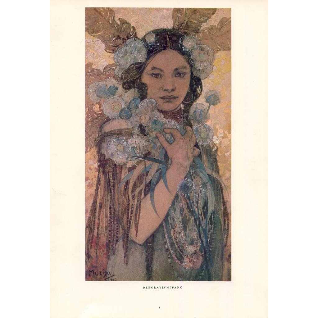 Návrh na dekorativní panneau 1905 Alfons Mucha reprodukce secese