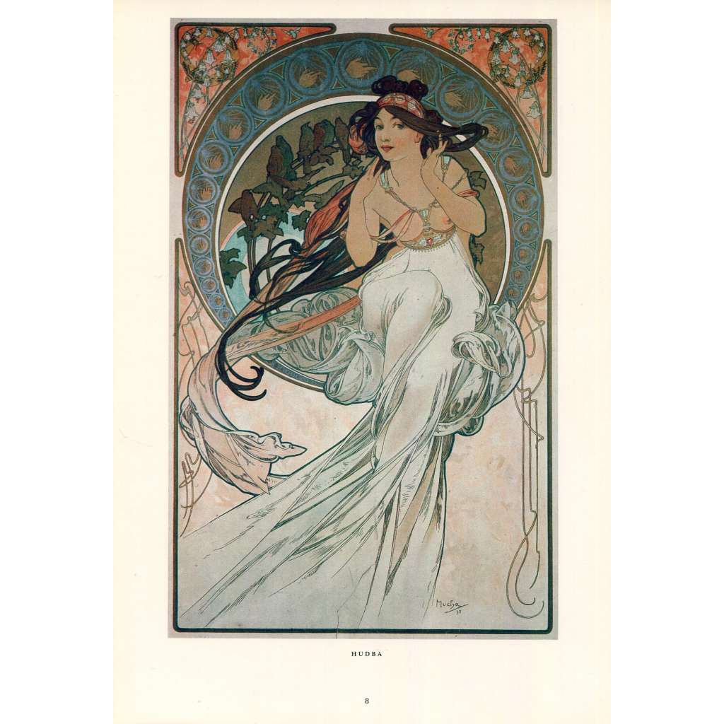 Hudba 1898 Alfons Mucha reprodukce secese reklama