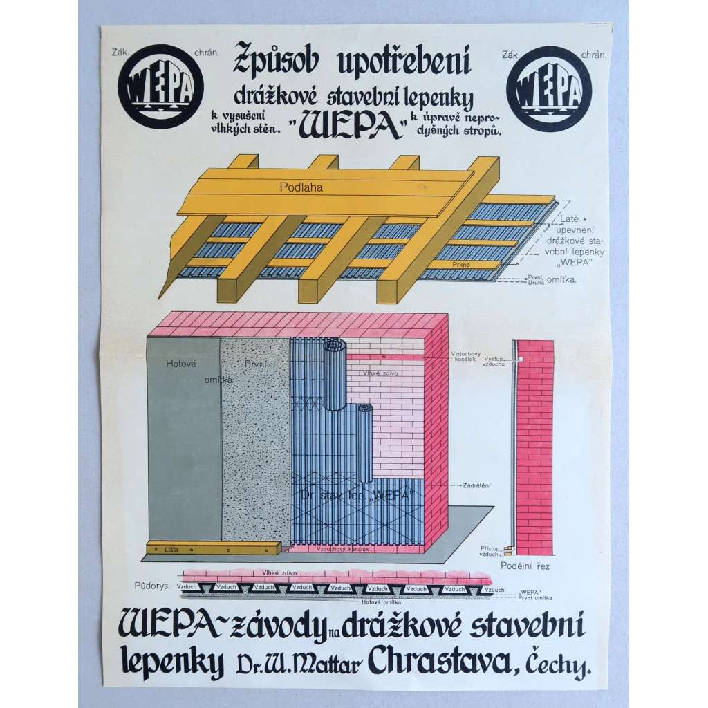 Reklamní leták WEPA drážková stavební lepenka