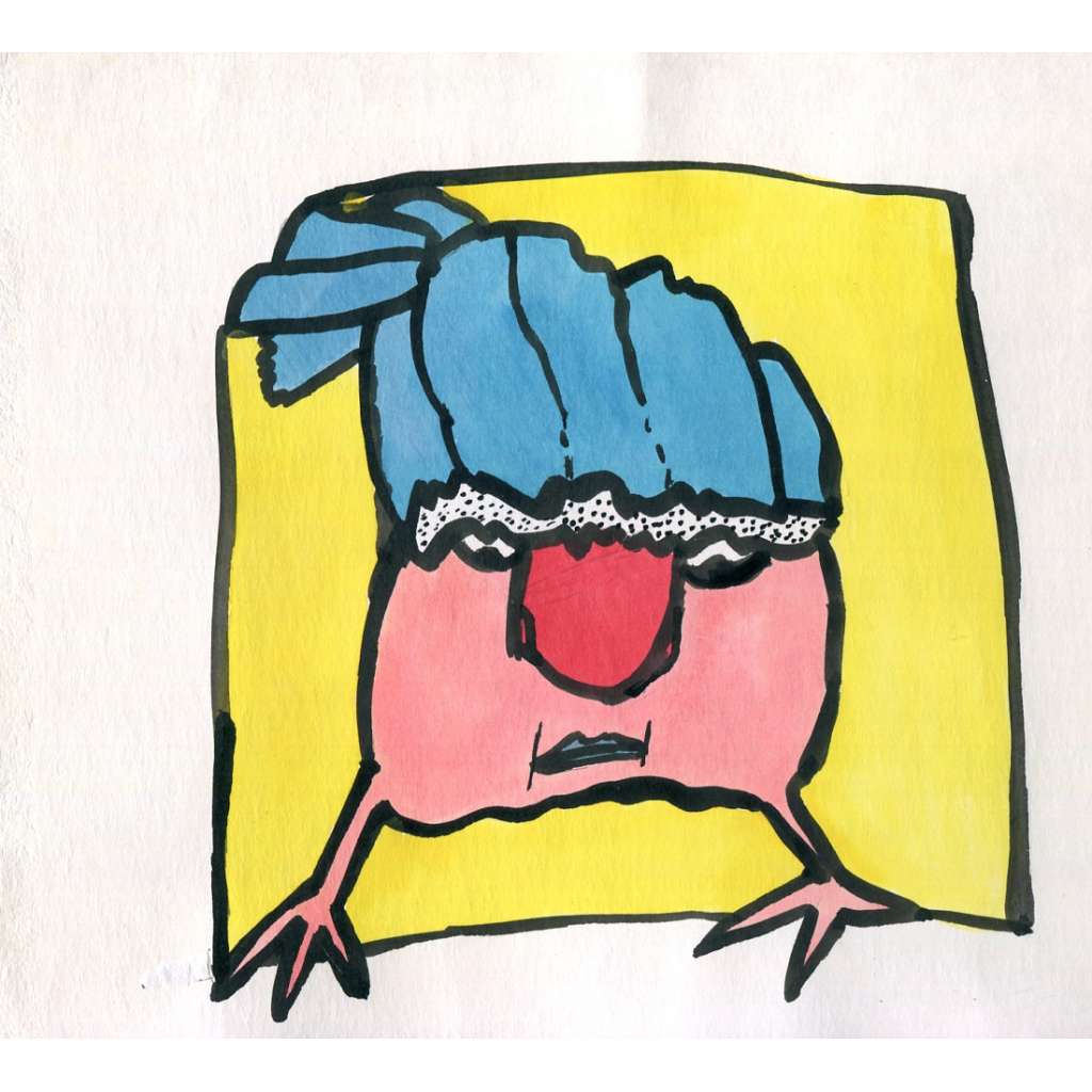 Polštář, kolorovaná kresba (Petr Poš)