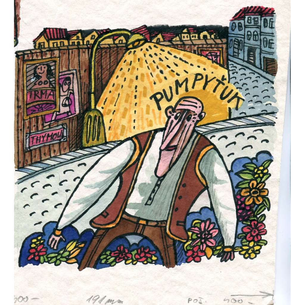 Pumpyťuk, kolorovaná kresba (Petr Poš)