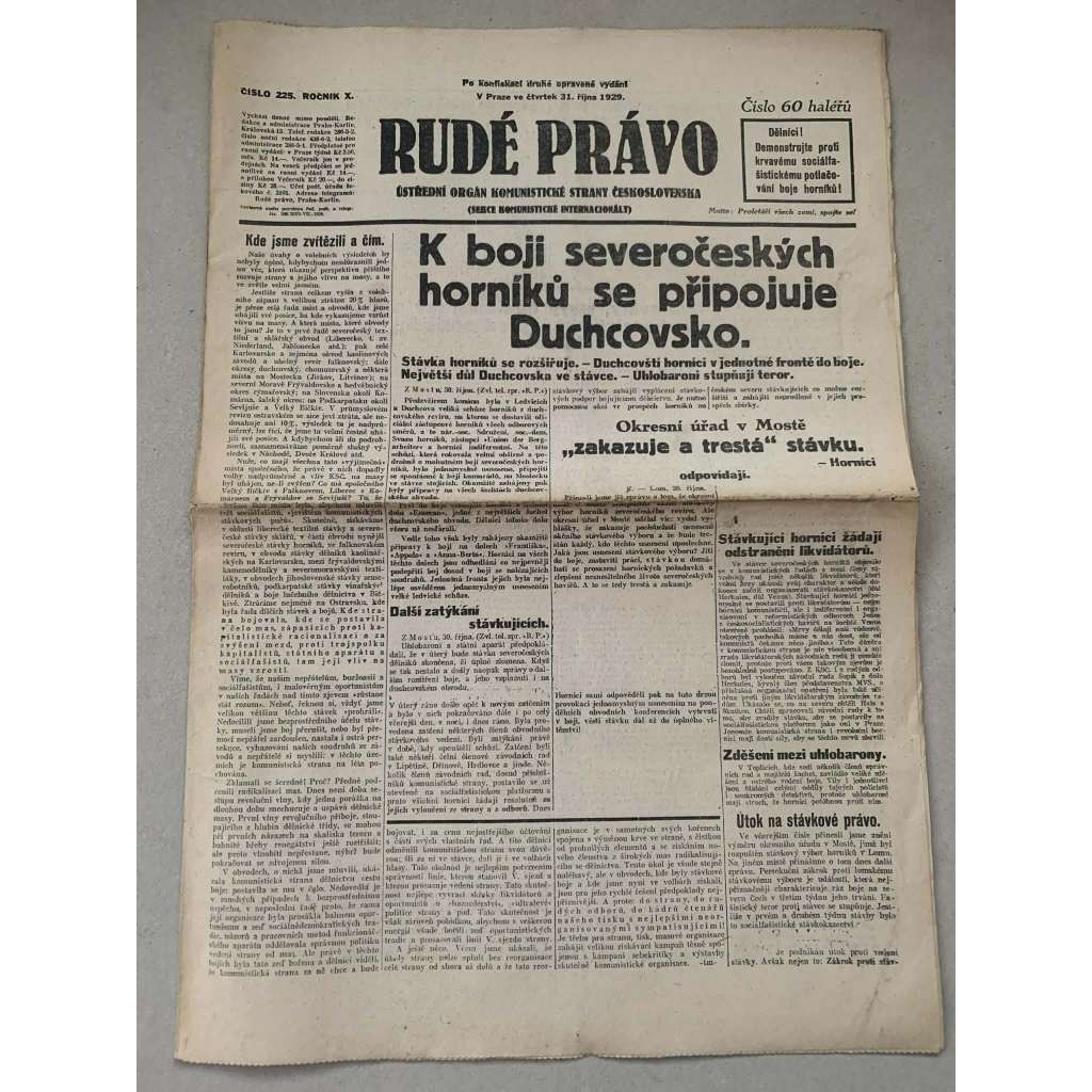 Rudé právo (31.10.1929) - 1. republika, staré noviny