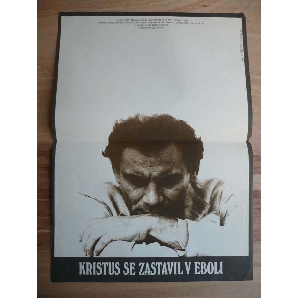 Kristus se zastavil v Eboli (filmový plakát, film Itálie 1979, režie Francesco Rosi, Hrají: Gian Maria Volonté, Paolo Bonacelli, Alain Cuny)