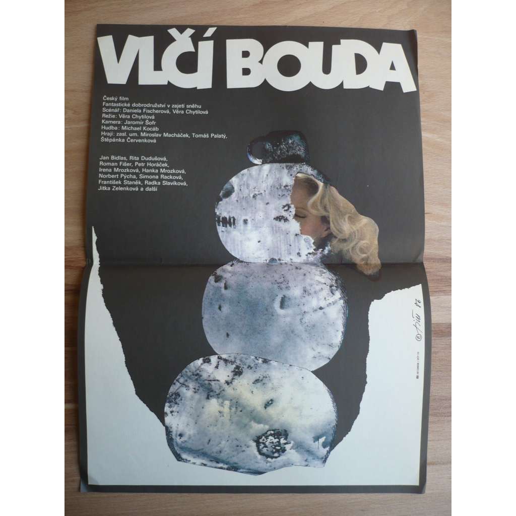 Vlčí bouda (filmový plakát, film ČSSR 1986, režie Věra Chytilová, Hrají: Miroslav Macháček, Nina Divíšková, Jiří Krampol)