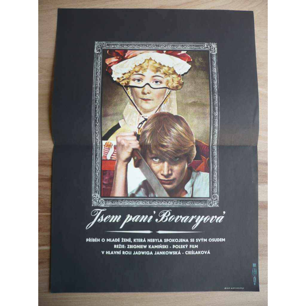 Jsem paní Bovaryová (filmový plakát, film Polsko 1977, režie Zbigniew Kaminski, Hrají: Jadwiga Jankowska-Cieślak, Jerzy Radziwiłowicz)