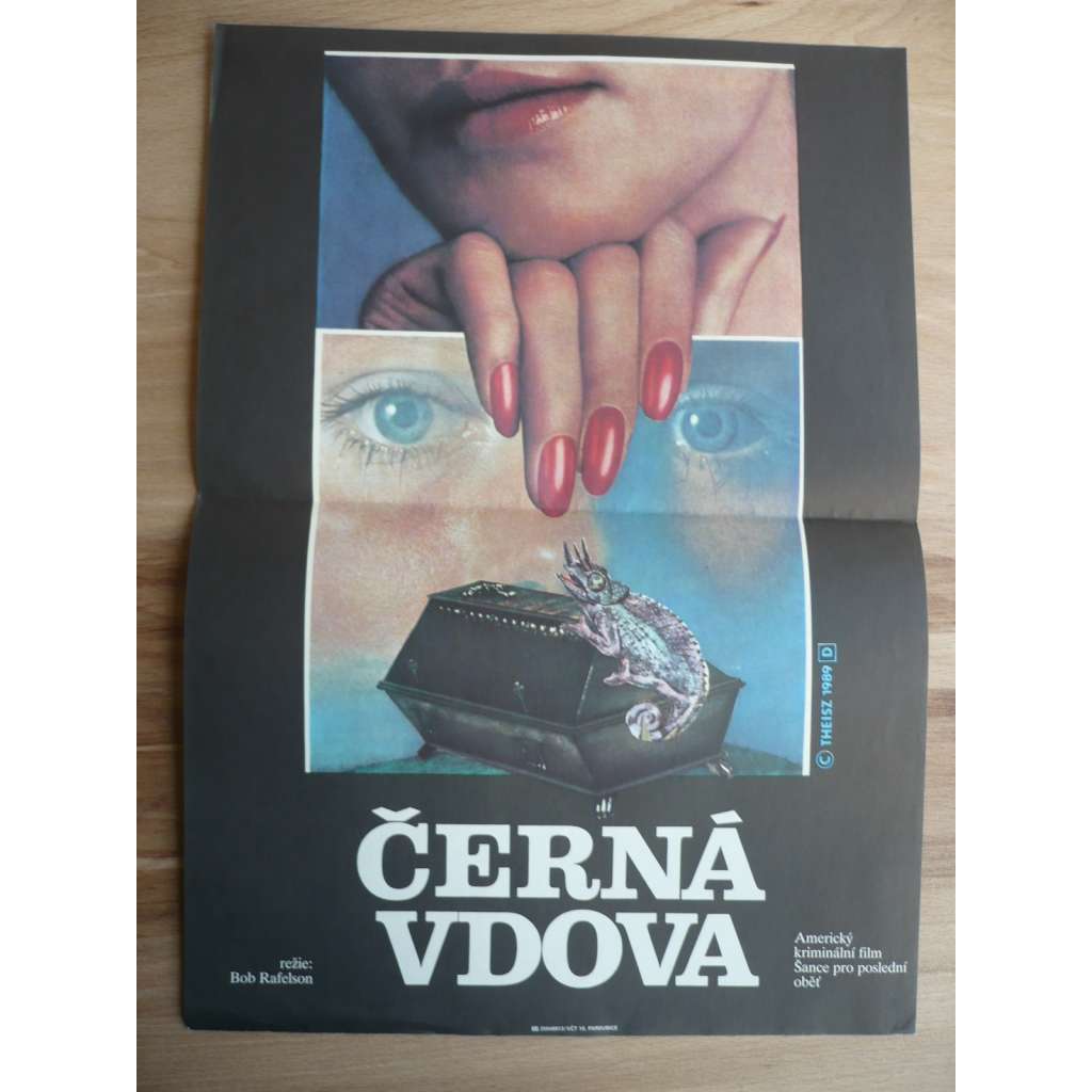 Černá vdova (filmový plakát, film USA 1987, režie Bob Rafelson, Hrají: Debra Winger, Theresa Russell, Sami Frey)