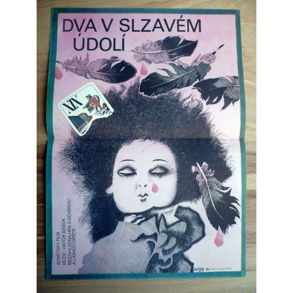 Dva v slzavém údolí (filmový plakát, film SSSR 1987, režie Viktor Dashuk, hrají Michail Něganov, Svetlana Rjabova)