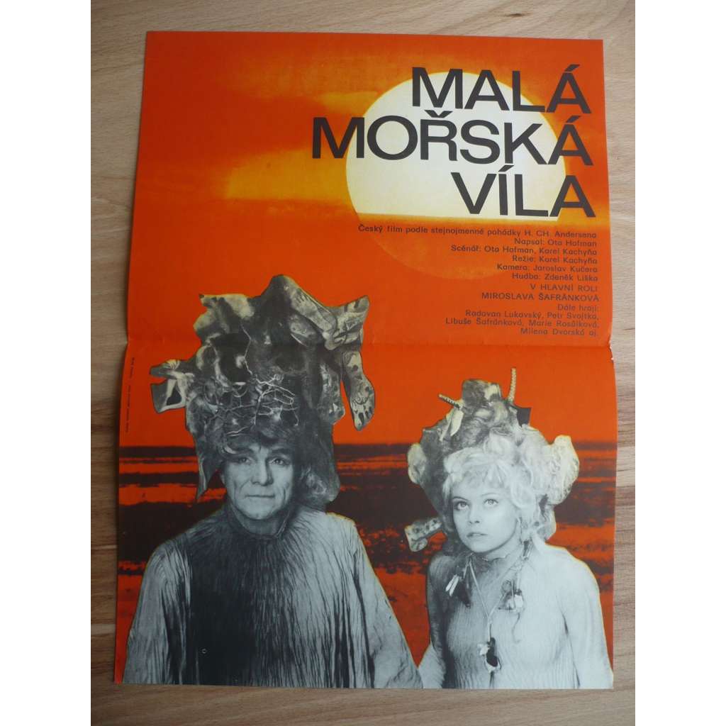 Malá mořská víla (filmový plakát, film ČSSR  1976, režie Karel Kachyňa, hrají Miroslava Šafránková, Radovan Lukavský)