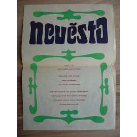 Nevěsta (filmový plakát, film ČSSR 1970, režie Jiří Suchý, Hrají: Marta Vančurová, Věra Křesadlová, Jaromír Hanzlík)