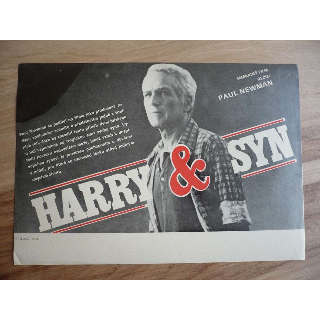 Harry a syn (filmový plakát, film USA 1984, režie Paul Newman, Hrají: Paul Newman, Robby Benson, Ellen Barkin)