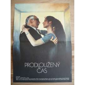 Prodloužený čas (filmový plakát, film ČSSR 1984, režie Jaromil Jireš, Hrají: Miloš Kopecký, Petr Čepek, Táňa Fischerová)