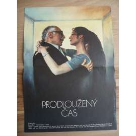 Prodloužený čas (filmový plakát, film ČSSR 1984, režie Jaromil Jireš, Hrají: Miloš Kopecký, Petr Čepek, Táňa Fischerová)