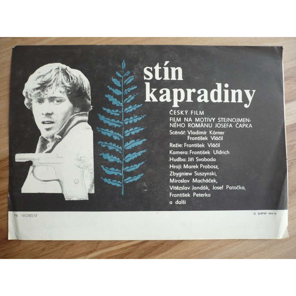 Stín kapradiny (filmový plakát, film ČSSR 1984, režie František Vláčil, Hrají: Marek Probosz, Zbigniew Suszyński, Miroslav Macháček)