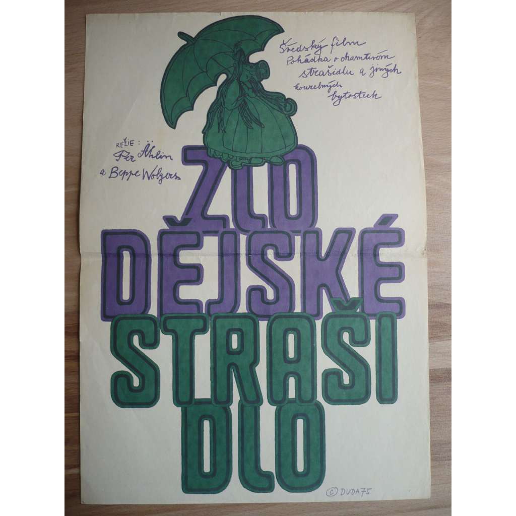 Zlodějské strašidlo (filmový plakát, film Švédsko 1974, režie Per Åhlin, Hrají: Hans Alfredson, Gösta Ekman, Beppe Wolgers)